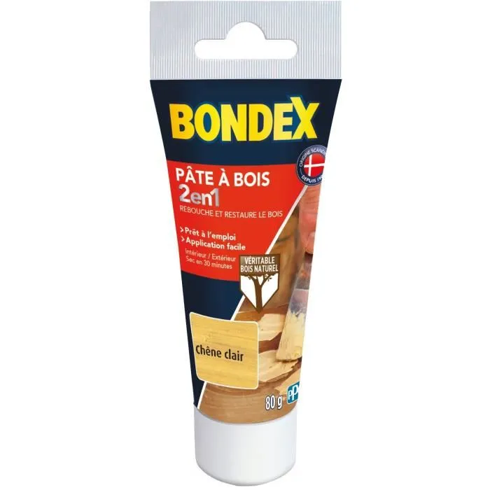 Bondex Pâte à Bois 2 en 1 Chêne Clair 80g XYL3261544204768 0