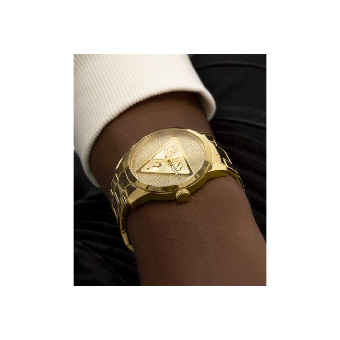 Montre Homme Guess BADGE Doré 3