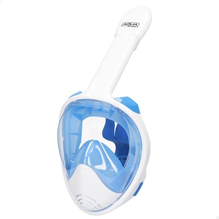 Masque de plongée avec Support pour Caméra de Sport AquaSport Bleu Blanc (4 Unités) 6