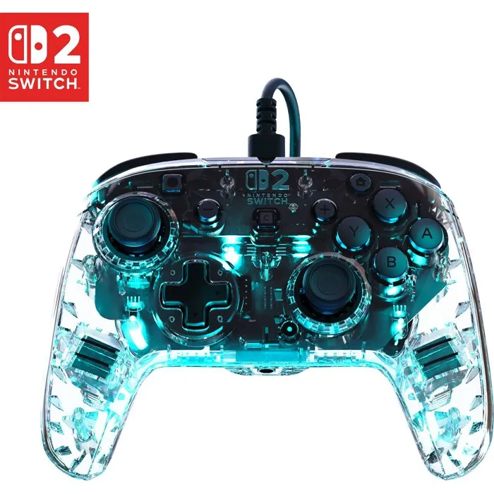 Turtle Beach Manette Gaming Afterglow RGB Filaire Transparente pour Nintendo Switch 2 - Compatible Switch et Switch OLED - Éclairage Personnalisable, Sticks Hall, Bouton GameChat Turtle Beach Manette Gaming Afterglow RGB Filaire Transparente pour Nintendo Switch 2 - Compatible Switch et Switch OLED - Éclairage Personnalisable, Sticks Hall, Bouton GameChat