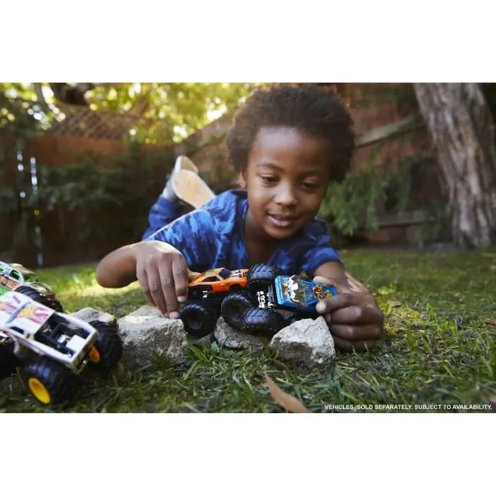 Hot Wheels Lot de 2 Monster Trucks - Véhicules de démolition à l'échelle 1:64 - Jouet pour enfants dès 3 ans 1