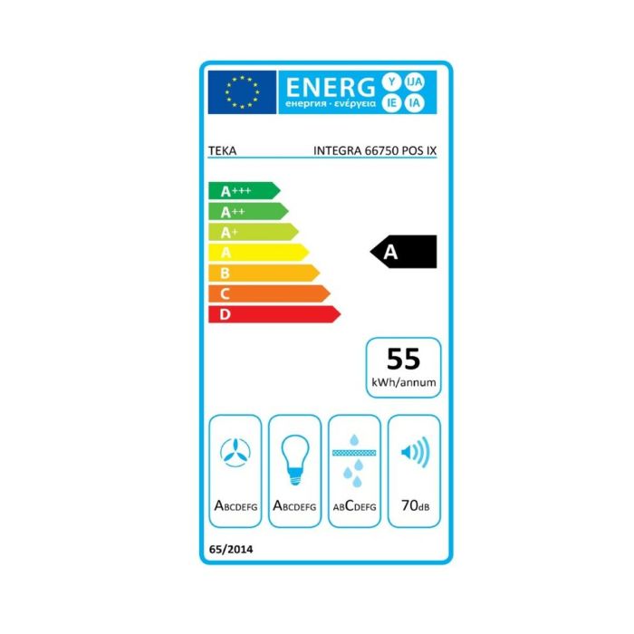 Hotte standard Teka 113100000 90 cm 255 m3/h 50 dB 250W Argenté Acier A 1