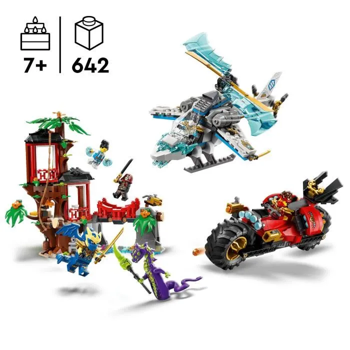 Lego Ninjago 71857 Set de Construction - La Cabane et les Véhicules des Ninjas, avec Figurines, Saison 4 de la Série TV Lego Ninjago 71857 Set de Construction - La Cabane et les Véhicules des Ninjas, avec Figurines, Saison 4 de la Série TV