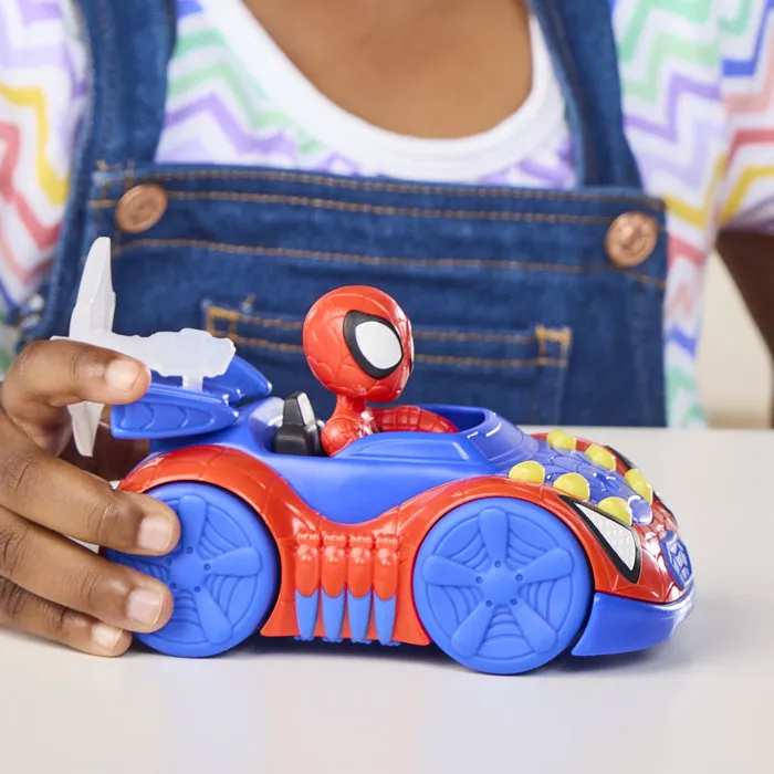 Hasbro Marvel Spidey et Ses Amis Extraordinaires - Arachno-Bolide de Spidey avec Figurine de 7,5 cm et Accessoire - Jouet Enfant des 3 Ans