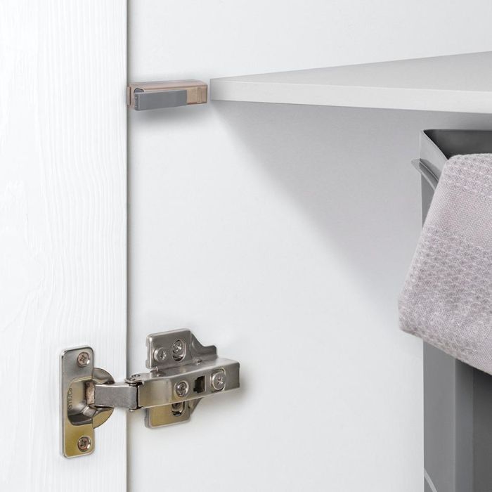 Emuca Lot de 10 pistons amortisseurs pour portes Relevable Mildy, Fermeture amortie, Plastique, Nickel mat 1