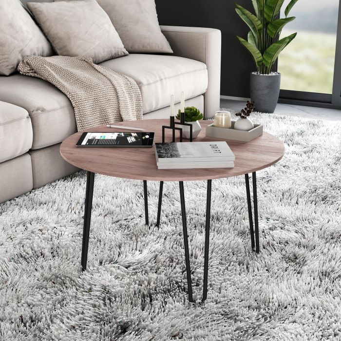 Emuca Lot de 4 pieds Hairpin de 2 s par fils table, hauteur 400mm, Acier, Peint en noir 1