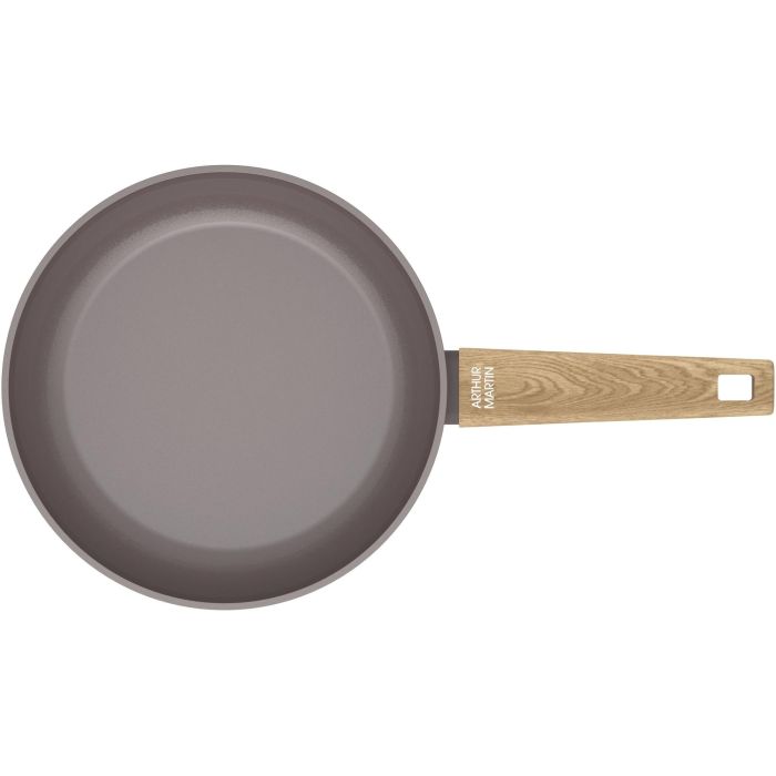 Set de 3 poeles - Tous feux dont induction - ARTHUR MARTIN - AM1052 - Revetement céramique - Ø 20-24-28 cm - Taupe 3