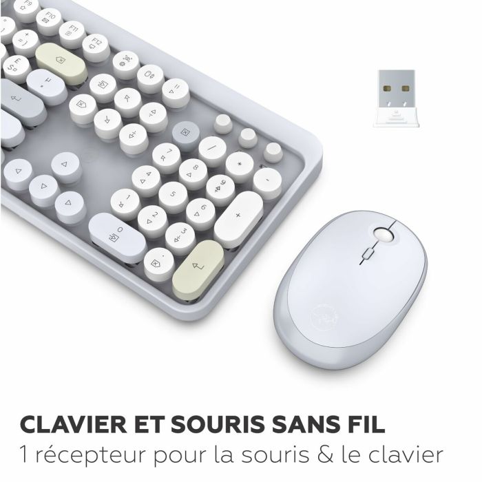 clavier et souris Mobility Lab Modelo ergonómico Gris AZERTY 1