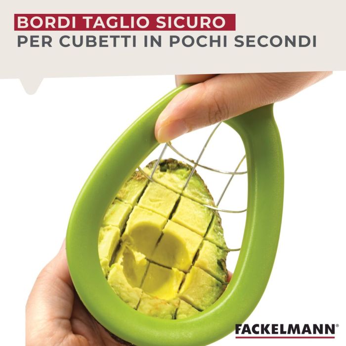 Coupe-Avocat Fackelmann 16 cm Vert Acier inoxydable 3 Coupe-Avocat Fackelmann 16 cm Vert Acier inoxydable 3