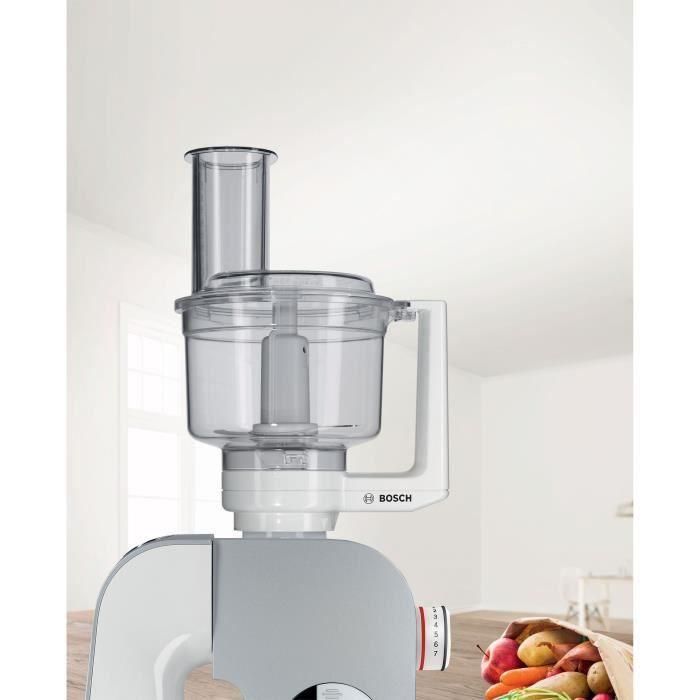 Multimixeur - BOSCH - Pour Kitchen machine MUM5 - Couteau universel, râpe et disque double tranchant - Blanc transparent 1