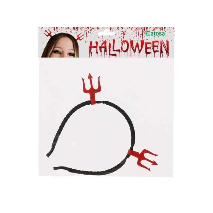 Couronne démoniaque à cornes rouges avec volants pour costume de diablesse - Accessoire pour Halloween et fêtes déguisées