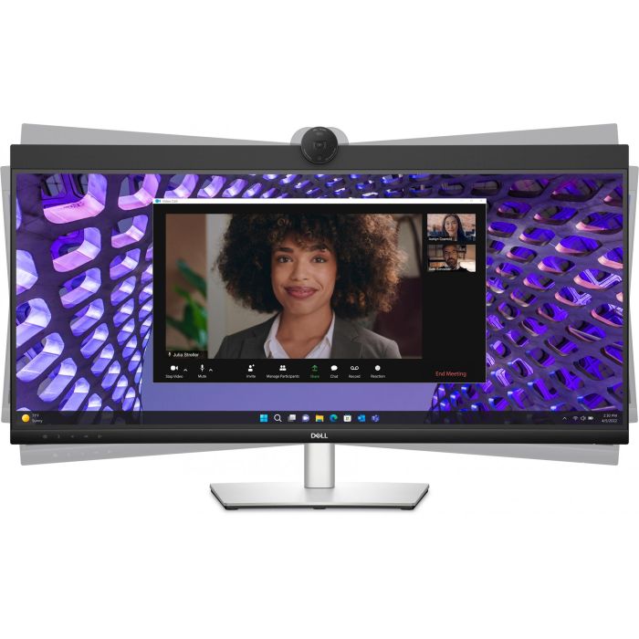86,71cm/34" (3440x1440) Dell P3424WEB 21:9 Curved WQHD IPS 60Hz 5ms HDMI DP RJ45 Webcam USB-C VESA Black/Silver 9