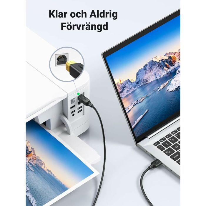 Câble USB 2.0 A vers USB B Ugreen 10351 Noir 3 m 4 Câble USB 2.0 A vers USB B Ugreen 10351 Noir 3 m 4