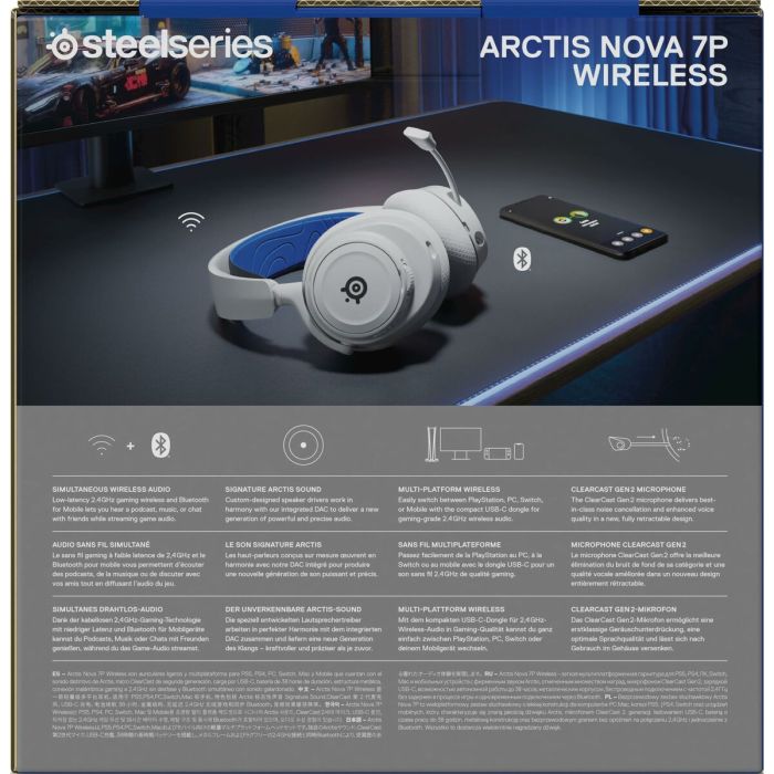 Casques avec Microphone SteelSeries Arctis Nova 7P Blanc 23