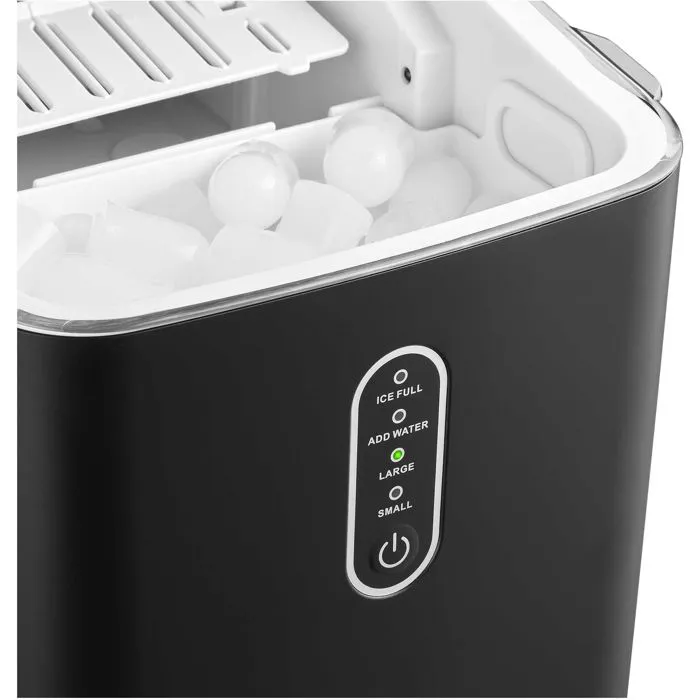 Sencor SIM 2500BK - Machine à Glaçons Portative, 12 kg/jour, 8 glaçons en 8 min, Fonction Arrêt Automatique, 1L