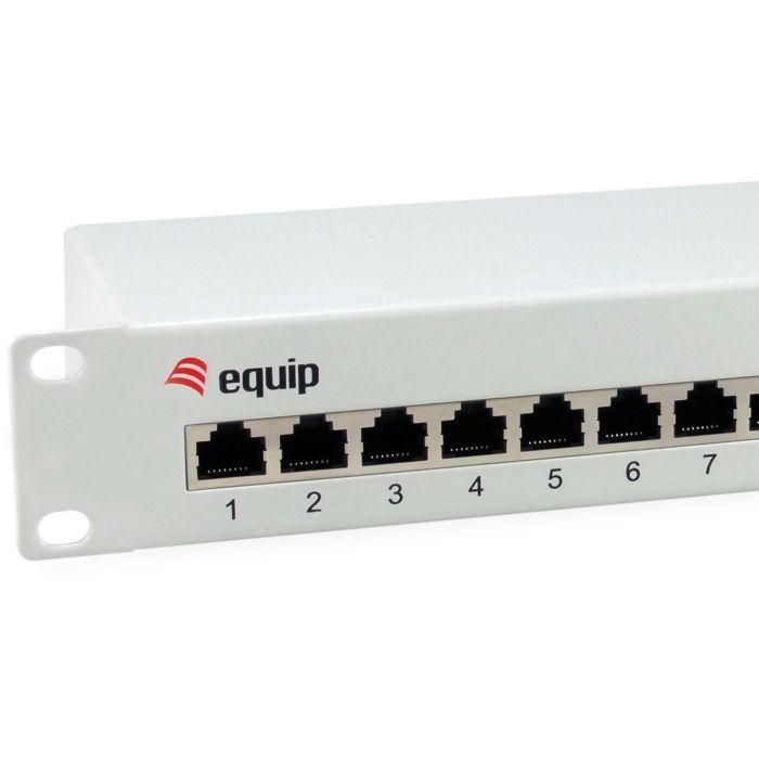 Equip Patchpanel 12x RJ45 Cat6 10" FTP 1HE ISO/IEC hellgrau 1