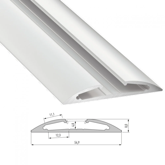 Profilé Aluminium Droit 2.02M - Blanc Laqué 0 Profilé Aluminium Droit 2.02M - Blanc Laqué 0