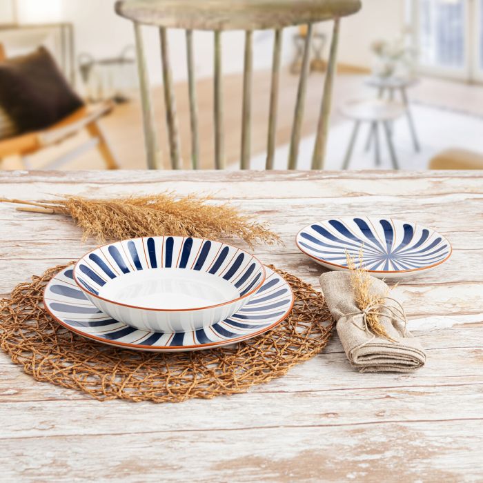 Assiettes Bidasoa Oceanika Bleu Céramique 18 Pièces 2