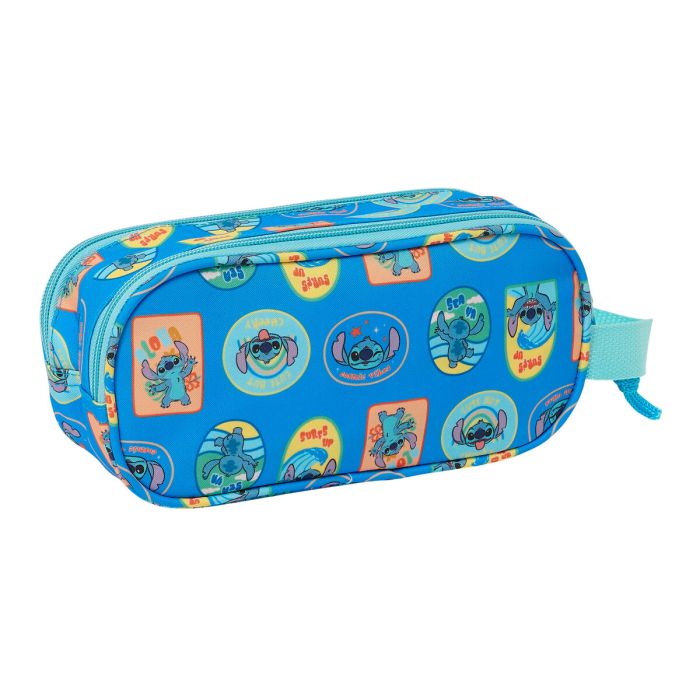 Trousse Fourre-Tout Double Lilo & Stitch Bleu 21 x 8 x 6 cm 3D 1