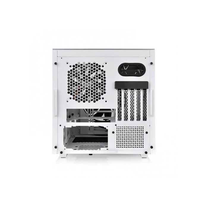 Thermaltake Divider 200 TG Snow - Boîtier PC Micro-ATX/Mini-ITX Blanc, Vitre Trempée Latérale, 1x Ventilateur 200 mm & 1x 120 mm Pré-installés, Ports USB 3.2 Gen 2 Type-C et Type-A