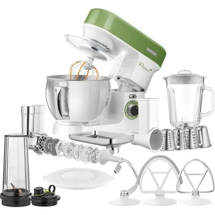 Robot pâtissier Sencor STM 3780GG - 1200W, bol inox 5L, 6 vitesses, 4 accessoires, éclairage LED Robot pâtissier Sencor STM 3780GG - 1200W, bol inox 5L, 6 vitesses, 4 accessoires, éclairage LED