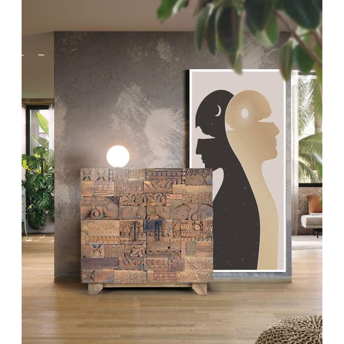 GINER Y COLOMER Buffet en bois de manguier et bois recyclé 2 portes - Dimensions : 90 x 90 x 50 cm, couleur naturel, meuble artisanal 6 GINER Y COLOMER Buffet en bois de manguier et bois recyclé 2 portes - Dimensions : 90 x 90 x 50 cm, couleur naturel, meuble artisanal 6