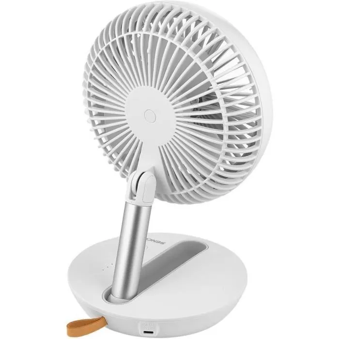 Sencor SFE 0773WH Ventilateur de bureau sans fil pliable, 18 cm, 4 vitesses, 15 h autonomie, batterie 4000 mAh, chargement USB-C, 36 dB Sencor SFE 0773WH Ventilateur de bureau sans fil pliable, 18 cm, 4 vitesses, 15 h autonomie, batterie 4000 mAh, chargement USB-C, 36 dB