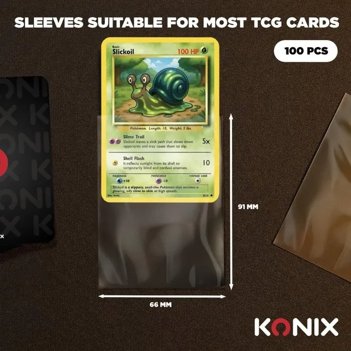 Konix - 100 Pochette Protection Premium Matte Bleu Foncé 66 x 91 mm - Sleeves Compétition pour Cartes Magic: The Gathering, Pokémon, Lorcana, One Piece