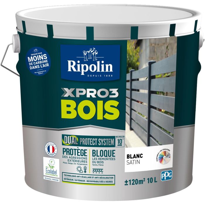 Peinture XPRO3 bois - Blanc Calibre - Satin - Ripolin - 10L 0 Peinture XPRO3 bois - Blanc Calibre - Satin - Ripolin - 10L 0