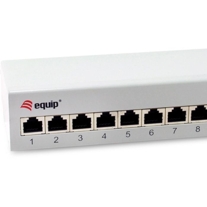 Equip Patchpanel 12x RJ45 Cat6A FTP 1HE Premium hellgrau 2 Equip Patchpanel 12x RJ45 Cat6A FTP 1HE Premium hellgrau 2