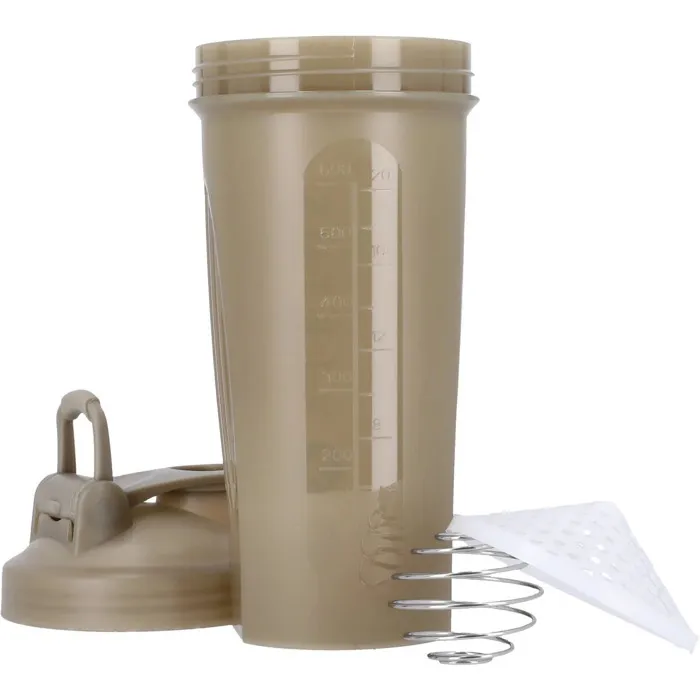 Virtus Castaldo Shaker Sportif de 500 ml avec Boule d'Agitation et Compartiment à Poudre - Gobelet en PP Alimentaire