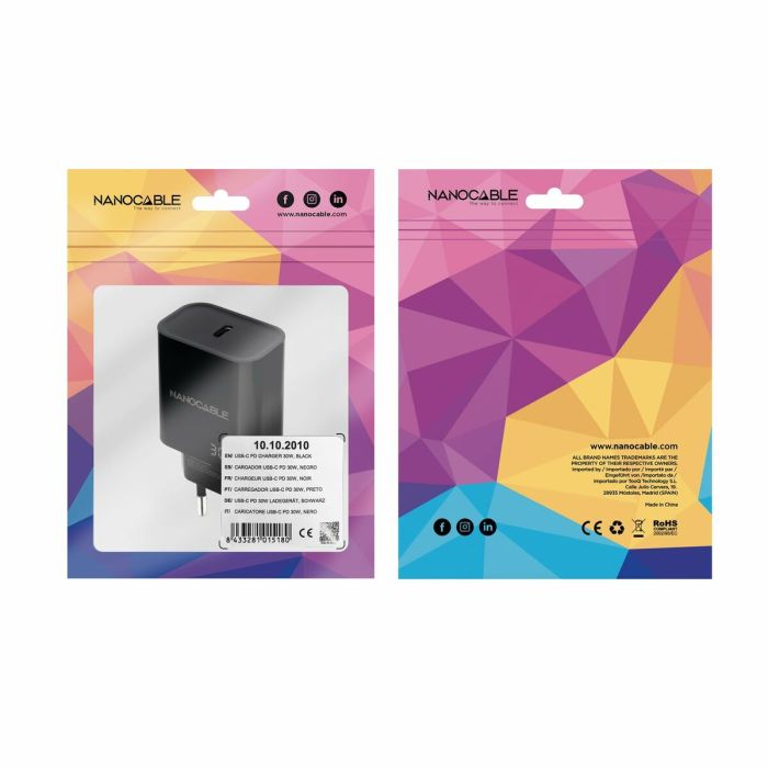 Chargeur mural NANOCABLE 10.10.2010 Noir 0 Chargeur mural NANOCABLE 10.10.2010 Noir 0