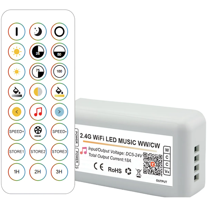 Tuya HLP-YS-WIFI-RF24-02 Contrôleur LED Wifi 2.4G RF CCT Tonalité Lumière Réglable 0