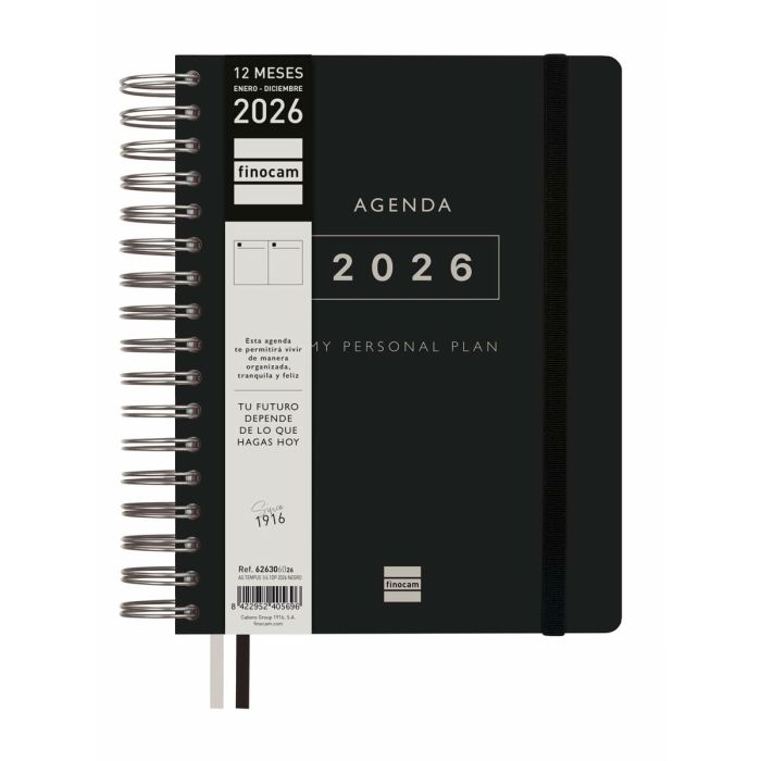 Agenda Finocam Noir quarto 15,5 x 21,7 cm 2