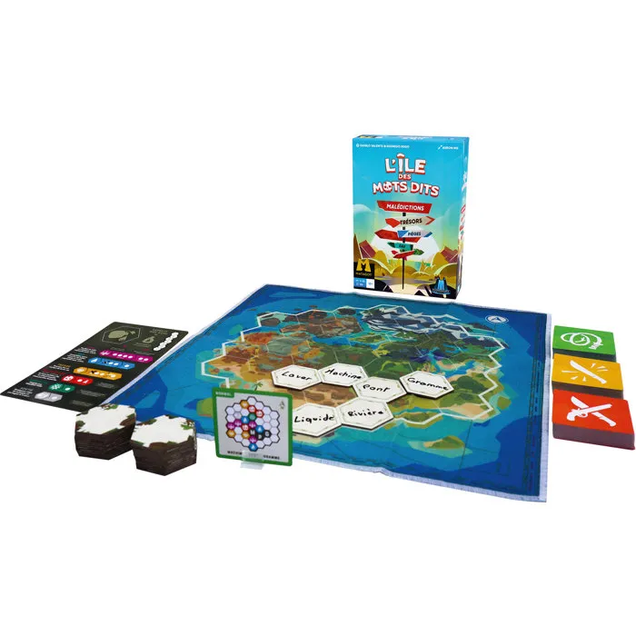 Asmodee Jeu de société L'Île des Mots Dits - Jeu coopératif ou compétitif de mots - 2 à 10 joueurs à partir de 10 ans - Français