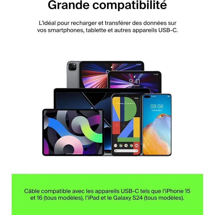 Belkin Câble USB-C vers USB-A Tressé 0,15 m Blanc - Connexion Fiable et Design Épuré pour vos Périphériques