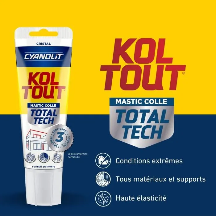 Cyanolit Col de montage et joint Total Tech Crystal 125 ml Transparent - Polyvalent et flexible 2