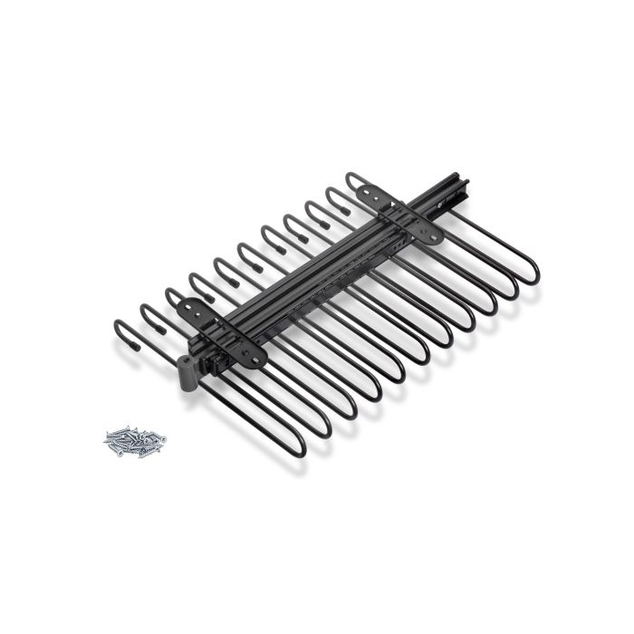 Emuca Porte-pantalons extractible, 11 tiges, guides d'extraction totale, Acier, Titane 0 Emuca Porte-pantalons extractible, 11 tiges, guides d'extraction totale, Acier, Titane 0