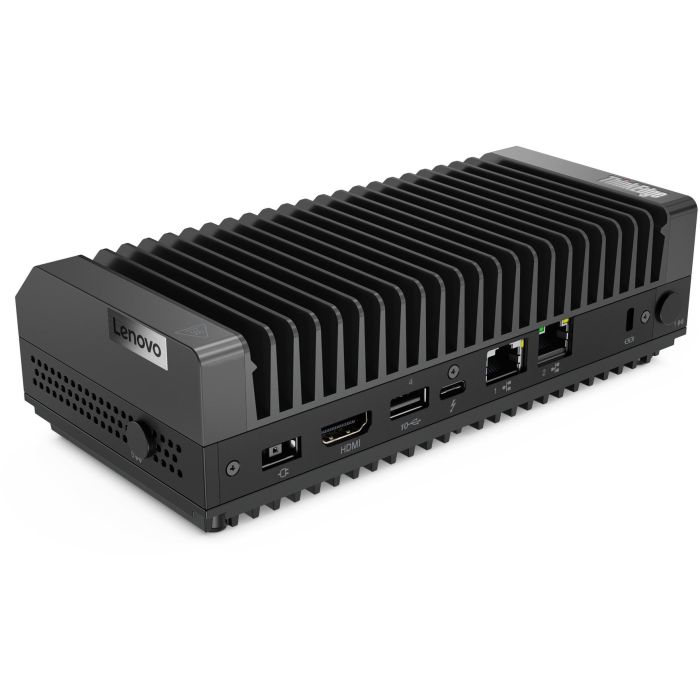 Lenovo ThinkEdge SE30 - Mini PC - Processeur Intel Celeron 6305E (1,8 GHz), 8 Go RAM DDR4, SSD 256 Go NVMe PCIe 4.0, Wi-Fi 6, Bluetooth 5.1, Windows 11 IoT Enterprise - Noir