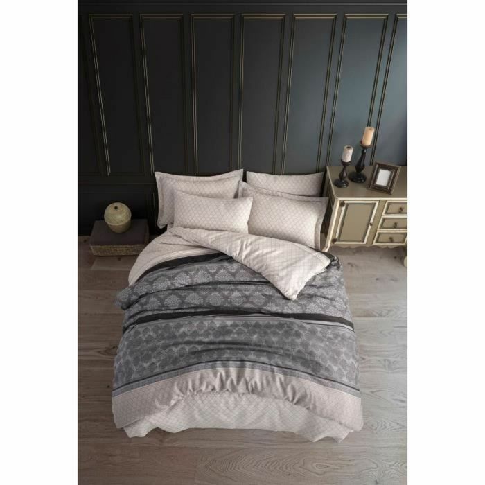 Parure de couette Gris Lit king size 3 Pièces 4