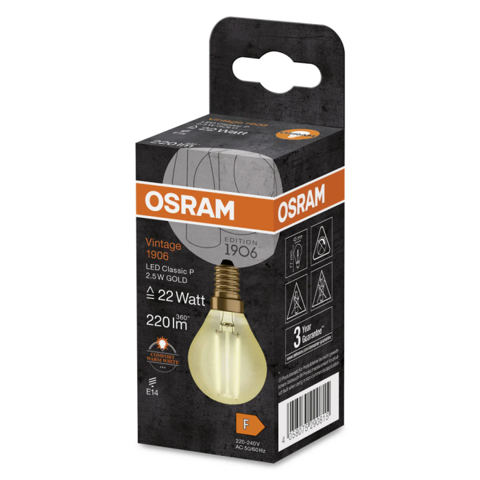 Ledvance/Osram Ampoule LED Classic E14 2,5W 220Lm 2400K 300° IP20 LVE-4058075290815 1