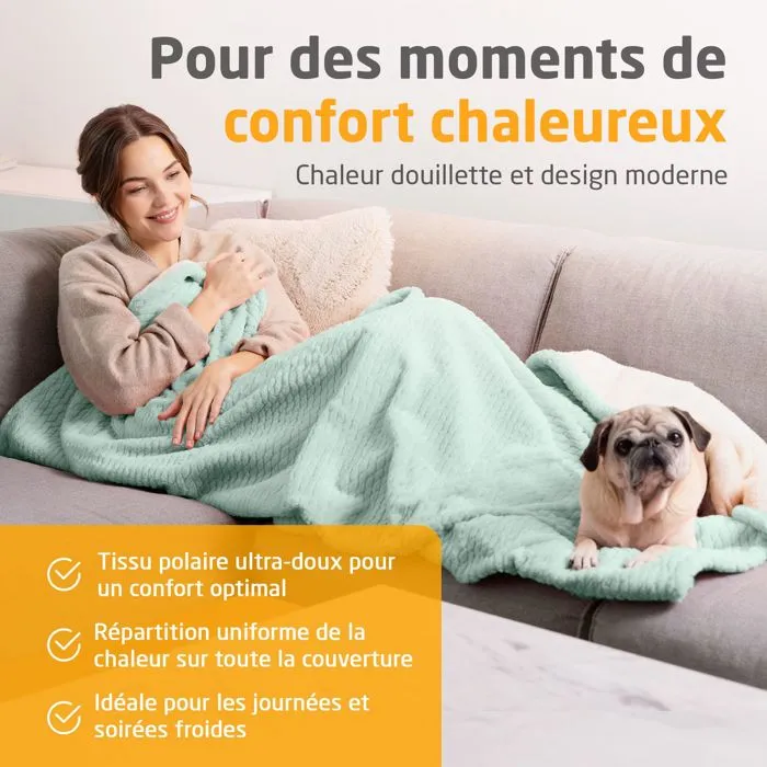 Medisana Manta Térmica HB 417, Reversible, 120W, 9 Niveaux, 180 x 130 cm, Vert 2