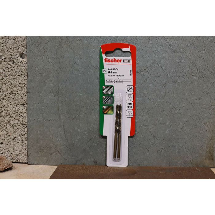 Ensemble de forets Fischer 530496 Métal 2 Unités 4