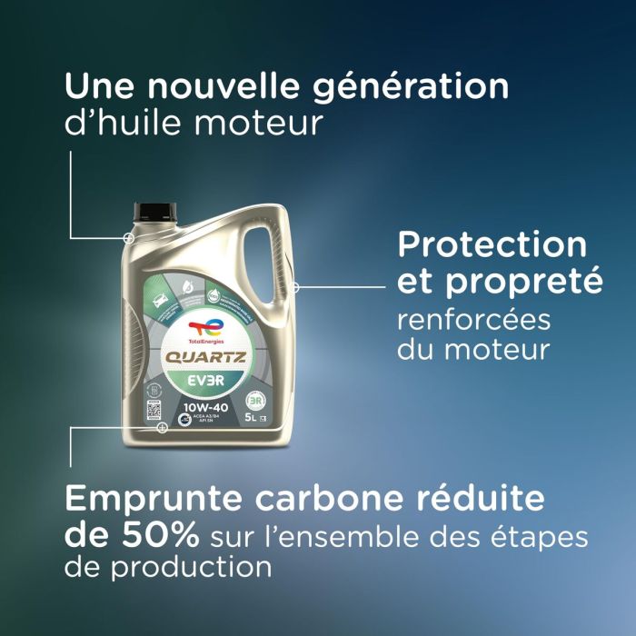 Huile de moteur pour voiture Totalenergies Quartz EV3R 10W40 5 L 2