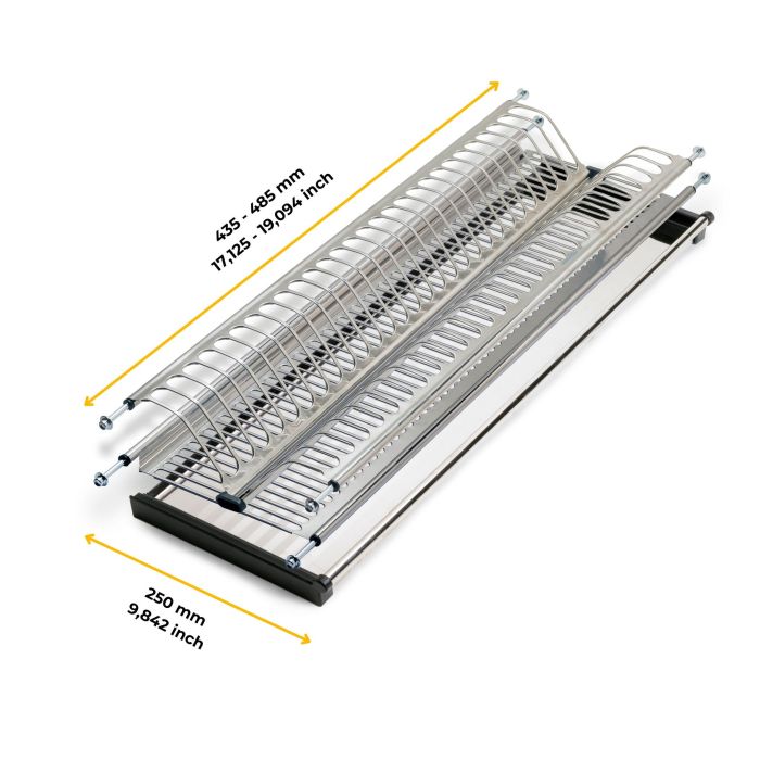 Emuca Égouttoir acier inoxydable Drynox, module 500mm, acier inoxydable 9