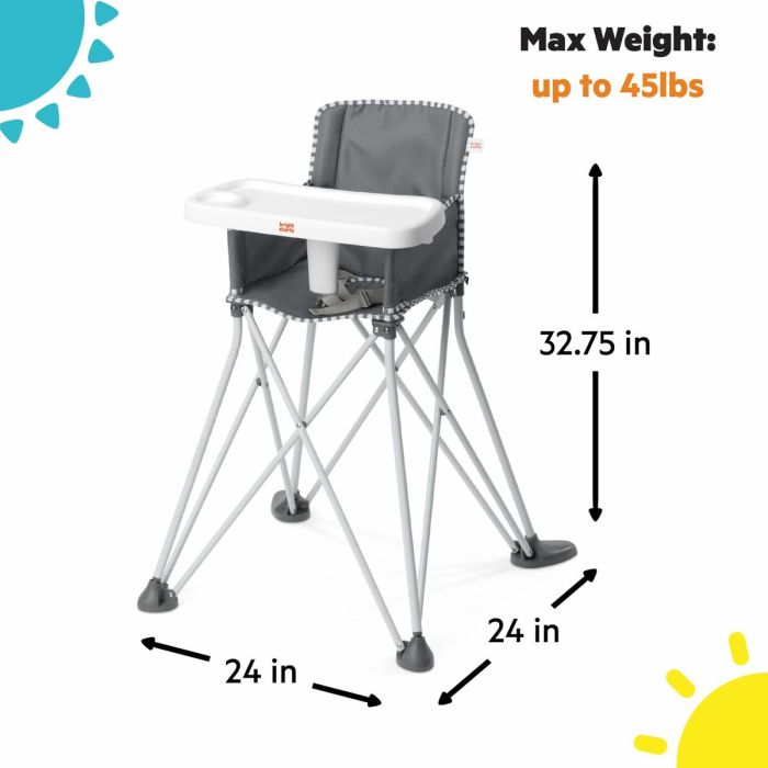 Chaise haute Bright Starts Pop N Dine Gris 13