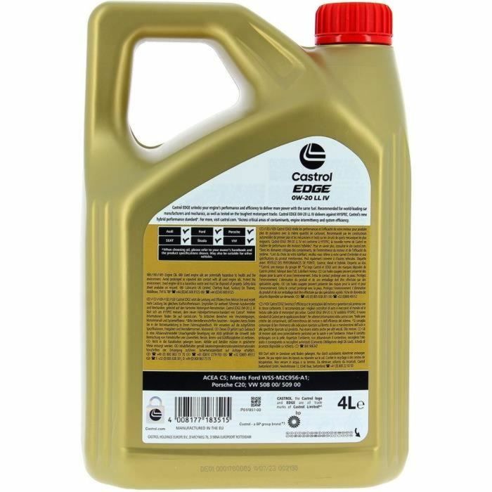 Huile de moteur Castrol EDGE Essence Diesel Hybride 0W20 5 L 1