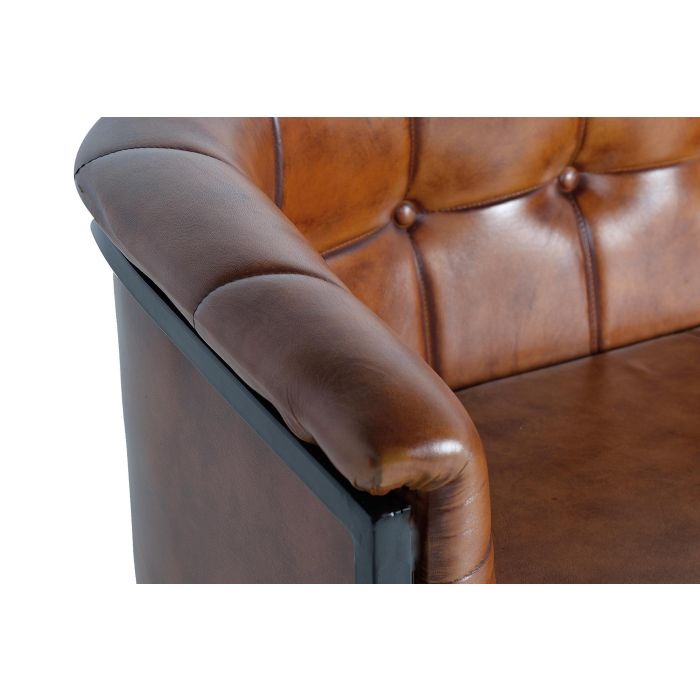 GINER Y COLOMER - Fauteuil en cuir véritable et structure métal marron - 115x73x80 cm (LxPxH) 4