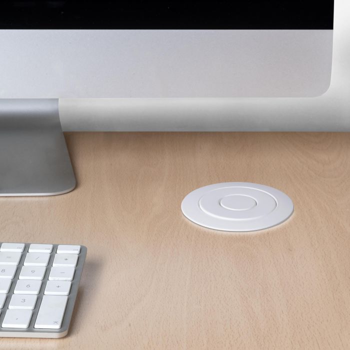 Emuca Multiconnecteur élevable Vertikal, EU, Peint en blanc, Plastique et Aluminium. 1