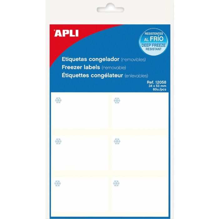 Etisuettes Apli Blanc Congélateur 10 Volets 34 x 53 mm (10 Unités) 1